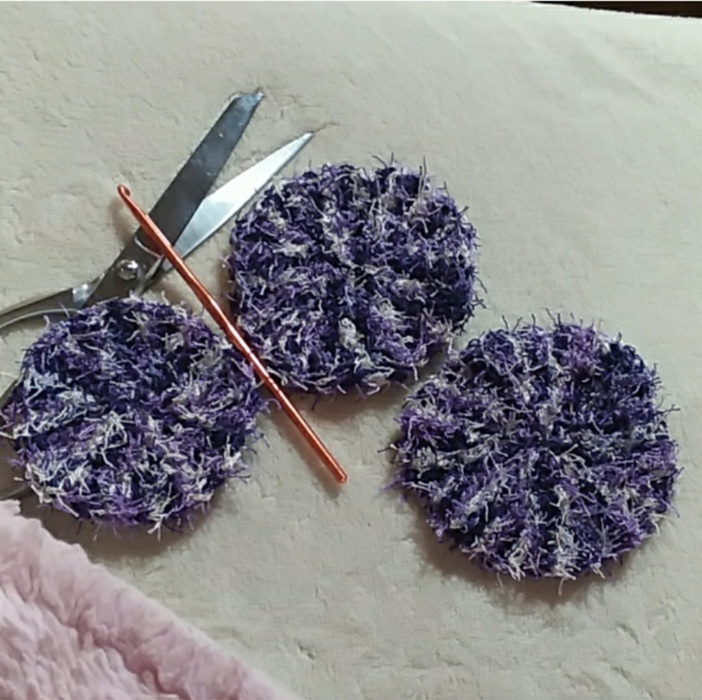 Dish Scrubbies or Exfoliating Face Scrub Pads Purple